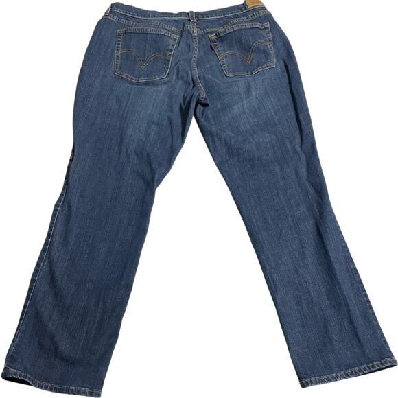 Levis 505 Womens Jeans Size 14 Blue Straight Leg Mid Rise Denim Jeans Zip Fly - Picture 2 of 10